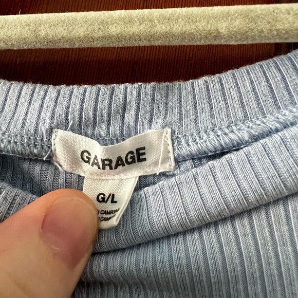 Garage Ribbed Crop Tee size M/ L | Blue Fitted T-Shirt crop top y2k shirt top - Picture 2 of 6